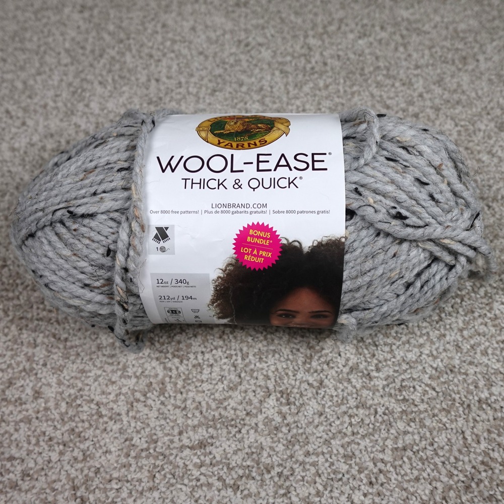 Lion Brand Wool-Ease Thick & Quick Bonus Bundle Grey Marble Yarn 12oz 212yd 641